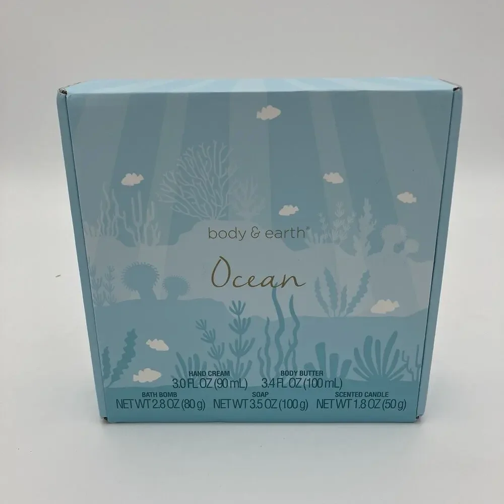 Body & Earth Spa Gift Bath and Body Set, Ocean Scented Spa Box for Her